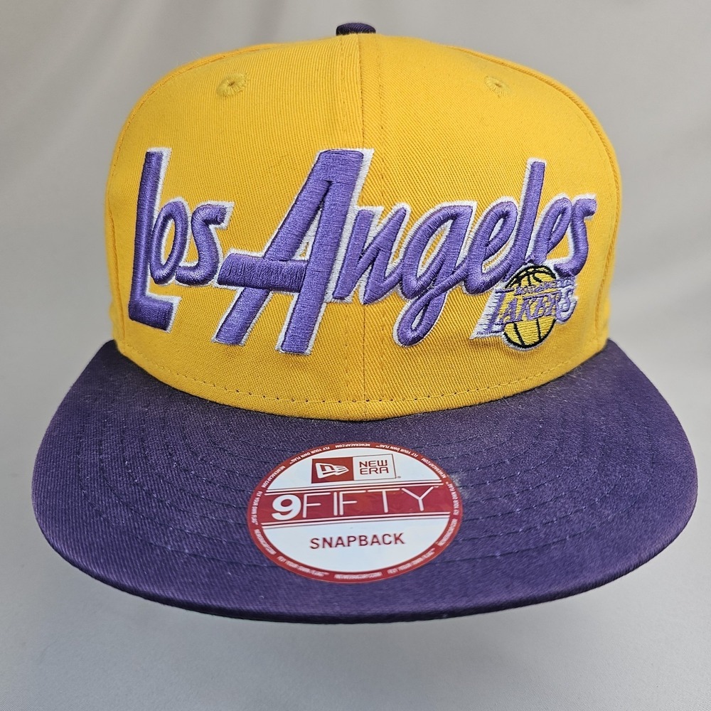New Era 9FIFTY Los Angeles Lakers Snapback Hat Hardwood Classics NBA Spellout